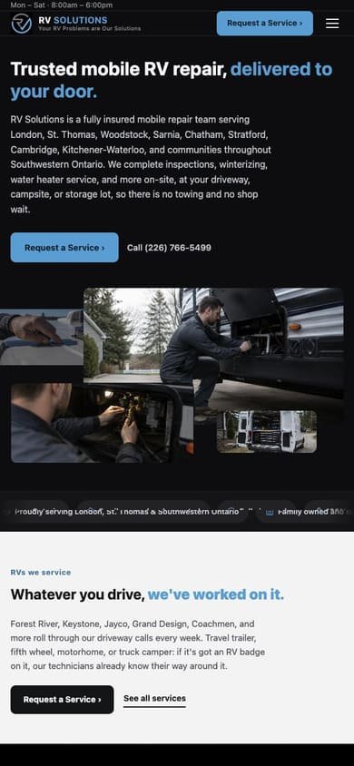 The same website on a phone.